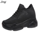 kamames Heels Platform Sneakers Women Breathable Air Mesh Wedge Sock Shoes Woman 2023 Spring Casual Shoes Zapatos De Mujer