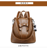 Factory Direct Sales Bag  Autumn and Winter New Fashion Bowknot Backpack Large Capacity College Style Anti-Theft Bag