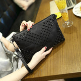 202KAMAMES  popular new women's clutch bag Popular trade supply women's hand clutch envelope women's bag rivet clutch bag