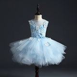 Kamames  Flower Girl's Evening Dress Girl's Princess Dress Children's Butterfly Trailing Wedding Dress Puffy Host Catwalk Costume for Piano Performance