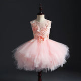 Kamames  Flower Girl's Evening Dress Girl's Princess Dress Children's Butterfly Trailing Wedding Dress Puffy Host Catwalk Costume for Piano Performance