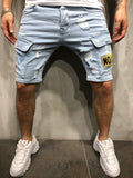 2025 2025 men's jeans new ripped slim-fitting men's pants New exclusive for Popularan station men's badge pants