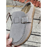 kamames Size Slippers Women's 2023 Summer New British Belt Buckle Baotou Semi-Slippers Direct Sales Single Shoes