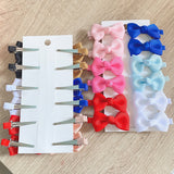 12Pcs/set Grosgrain Ribbon Bowknot Hairpins For Cute Girls Colorful BB Hair Clips Mini Barrettes Headwear Kids Hair Accessories