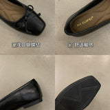 kamames kamames Single Shoe Shallow Bow Spring 2024 New French Gentle Night Wind Flat Scoop Shoes Women's Shoes