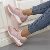 kamames Women's Shoes 2022 Summer Wedge Platform Casual Shoes Women Lace Up Sports Shoes Woman Plus Size Non Slip Breathable Sneaker