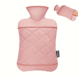 BYXAS Hot Water Bottle With Hand Pocket Cover, 2.0L BPA Free PVC Water Bag