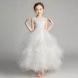 Kamames  Princess Dress Girl Tulle Tutu Little Girl Western Style Children's Dress Host Costume for Piano Performance Flower Girl Wedding Dress