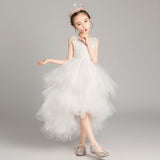 Kamames  Princess Dress Girl Tulle Tutu Little Girl Western Style Children's Dress Host Costume for Piano Performance Flower Girl Wedding Dress