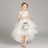 Kamames  Princess Dress Girl Tulle Tutu Little Girl Western Style Children's Dress Host Costume for Piano Performance Flower Girl Wedding Dress