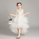 Kamames  Princess Dress Girl Tulle Tutu Little Girl Western Style Children's Dress Host Costume for Piano Performance Flower Girl Wedding Dress