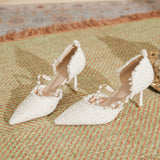 kamames kamames Baotou Sandals Female Shallow Thin Heel High Sense Niche 2023 New French Pointed Single Shoes