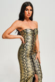 kamames Riley Strapless Metallic Maxi Bandage Dress