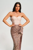 kamames Farene Strapless Sequin Midi Dress