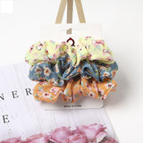 3/5/Pcs Silk Scrunchies Print Leopard Scrunchie Set Elastic Hair Bands Solid Color Fashion Headwear Women Hair Accessories Gift