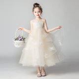 Kamames  Princess Dress Girl Flower Girl Wedding Dress Little Girl Catwalk Host Costume for Piano Performance Children's Dress Princess Dress