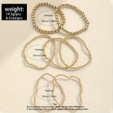 7pcs/Set Artisan-Crafted Beaded Elastic Bracelet Set - Stylish & Adjustable Stacking Bracelets for Mix-and-Match Fashion