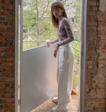 kamames Jeans Woman High Waist Denim Overalls Suspender Pants White Black 2021 Korean Fashion Straight Leg Jeans Clothing