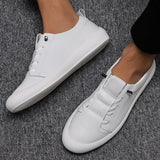 kamames Genuine Leather Shoes Men Sneakers Casual Male Footwear Fashion Brand White Shoes Mens Cow Leather White Sneakers 1028-1