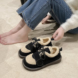 kamames kamames Size Thick Cotton Shoes Women 2023 Winter New Flat Women's Shoes Plus Velvet Warm Snow Cotton Brown Wool Shoes Women