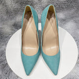 kamames Snake Effect 12cm Women Sexy Pointed Toe Stilettos 10cm Pumps Extremely High Heels Ladies Party Shoes YG060 ROVICIYA