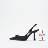 kamames ZAR Woman 2022 Shoes Spring Summer New Fashion Pointed Toe Black High Heels Sandals Slippers Women Luxury Brand Plus Size 41