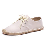 kamames Ramie Sole Shoes Fashionable Breathable Straw Canvas Shoes Morning Glory Women's Shoes Sewing Hemp Rope Shoes Lace-up Pattern Embroidered Shoes