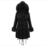 eBay  autumn and winter explosion slim-fit warm women's coat medium and long hooded imitation fur cotton coat wholesale