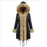 eBay  autumn and winter explosion slim-fit warm women's coat medium and long hooded imitation fur cotton coat wholesale