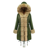 eBay  autumn and winter explosion slim-fit warm women's coat medium and long hooded imitation fur cotton coat wholesale