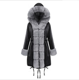 eBay  autumn and winter explosion slim-fit warm women's coat medium and long hooded imitation fur cotton coat wholesale