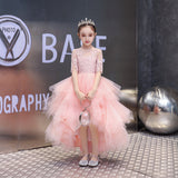 Kamames  Princess Dress Girl Tulle Tutu Little Girl Western Style Children's Dress Host Costume for Piano Performance Flower Girl Wedding Dress