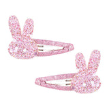 2 Pcs/lot New Girls Cute Rabbit Flower Hair Clips Sweet BB Glitter Hairpins Barrettes Headwear Fashion Hair Accessories For Kids