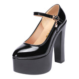 kamames Tiangao 15CM Pointed Catwalk Super High Heels Women's Thick-Soled Waterproof Platform Large Size Lacquered Leather Cheongsam Model Performance Shoes