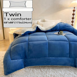 Luxurious Solid Color Fluffy Comforter - Triple-insulated, Hypoallergenic Down Alternative Filling - Velvety Fluffy Surface for Year-round Warmth - Premium Sherpa Texture - Perfect for Autumn, Winter, and Seasonal Transitions - Available in Twin, Full, Qu