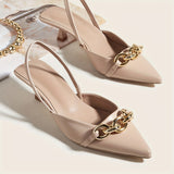 Elegant Slingback Kitten Heels – Versatile Pointed Toe, Comfortable Low Stiletto, Chic All-Season Style