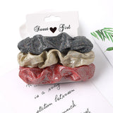 3/5/Pcs Silk Scrunchies Print Leopard Scrunchie Set Elastic Hair Bands Solid Color Fashion Headwear Women Hair Accessories Gift