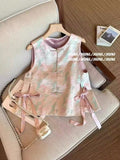 kamames Chinese Style Printing Bandage Design Feeling Vest Women's Dress Gentle And Fashionable To Wear Sleeveless Vest