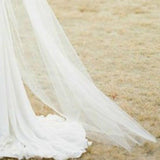 kamames Long Tulle Wedding Veils One Layer With Comb White Ivory Bridal Veil for Bride Wedding Accessories