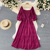 kamames Women Maxi  Summer A-line Party Fashion Dress Female New Casual Vintage High Waist Sundress Vestidos Robe Female Clothing