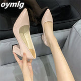 kamames toe shoes women's thick and high heels 2022 new women's shoes spring shallow mouth size 33-43 women's single shoes