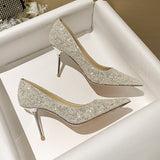 kamames kamames High Heels Female Fine Heel Temperament Spring 2023 New Bride Shoes Bridesmaid Wedding Shoes Women's Single Shoes Women's Shoes