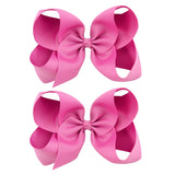 2Pcs/lot 6'' Solid Color Grosgrain Ribbon Bows Hair Clips For Cute Girls Large Handmade Hairpins Barrettes Kids Hair Accessories