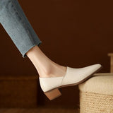 kamames kamames Heel Single Shoes Female 2024 New Pointed Deep Mouth French Small Fragrant Wind Thick With Temperament Pure Color Small Leather Shoes Female