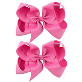 2Pcs/lot 6'' Solid Color Grosgrain Ribbon Bows Hair Clips For Cute Girls Large Handmade Hairpins Barrettes Kids Hair Accessories