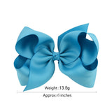 2Pcs/lot 6'' Solid Color Grosgrain Ribbon Bows Hair Clips For Cute Girls Large Handmade Hairpins Barrettes Kids Hair Accessories