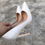 kamames Pumps Famous Brand Designer Shoes for Women Snake's Pattern Pointed Toe Sexy High Heels 12 cm plus size YG021 ROVICIYA