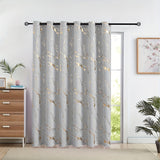 1pc Modern Grey Golden Silvery Marble Pattern Curtain for Bedroom, Office, Kitchen, Living Room, and Study - Classic European Design for Home Decoration