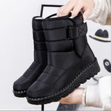 kamames Women Boots Mid-Calf Winter Shoes For Women Snow Boots Casual Watarproof Platform Heels Botas Mujer 2022 New Winter Boots Female