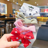 4 Pcs/set Cotton Dot Printed Hair Clips For Cute Girls Plaid Bowknots Boutique Barrettes Kids Hair Accessories Hairpins 2020 New